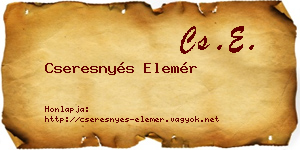 Cseresnyés Elemér névjegykártya