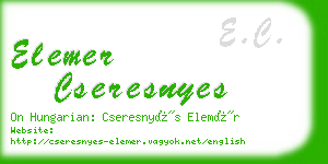 elemer cseresnyes business card